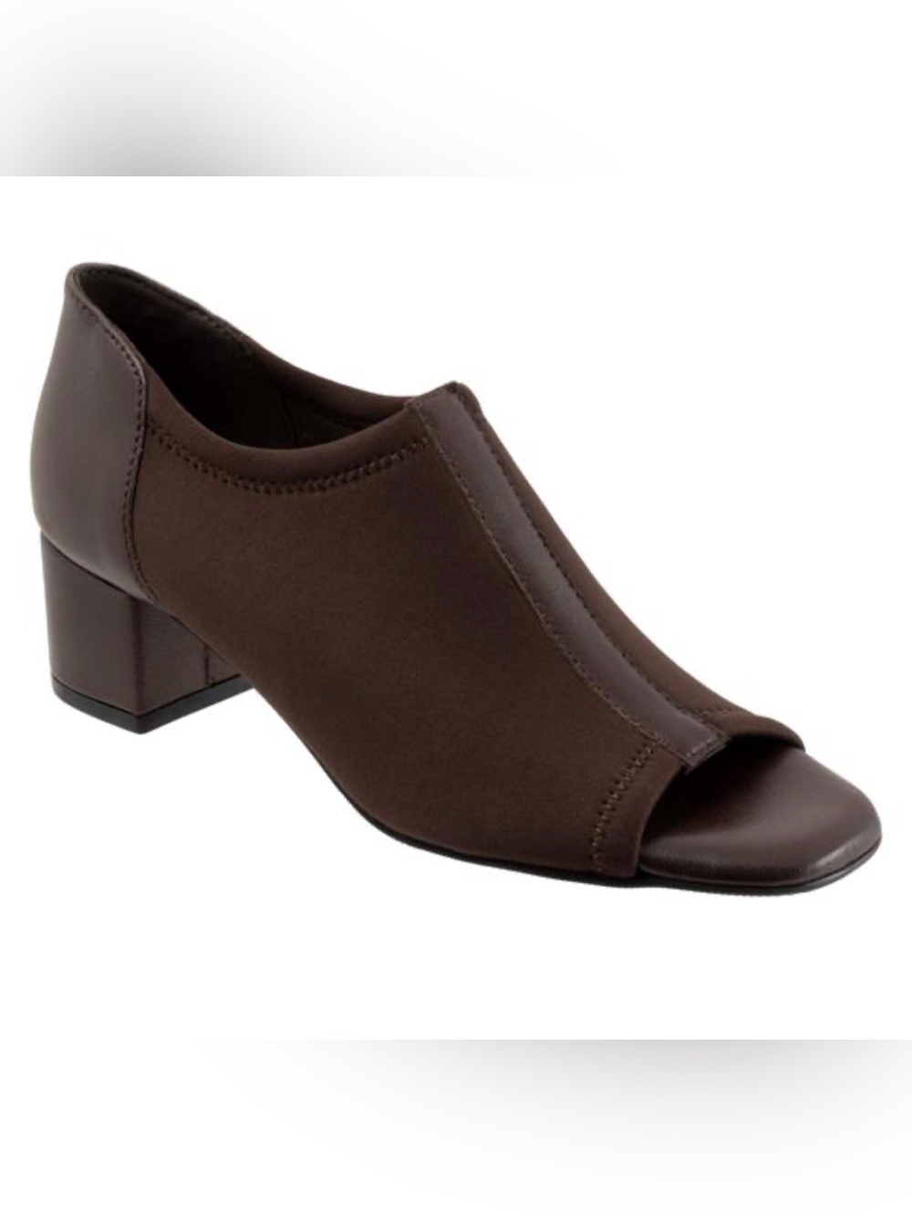 Trotters Lennon Peep Toe Block Heel Pumps, Dark Brown Size 8